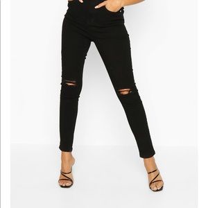 High Waist Distressed Skinny Jeans